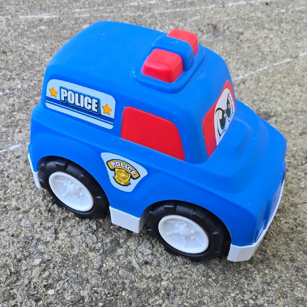Blue Kids Police Toy Car - Sturdy Push Vehicle